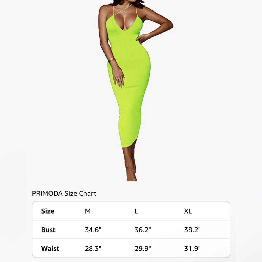PRIMODA Women's Neon Green Dress - Picture 3 of 4